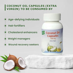 Natural Horizons Extra Virgin Coconut Oil Capsules 1000mg – Dietary Supplement for Hair, Skin & Heart Health, Daily Wellness & Nutrition Support – Softgels 60 Count Pack of 1