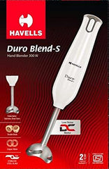 Havells Duro Blend 300 W Hand Blender | Low Noise Copper DC Motor | Rust-Free 304 SS Blades | Double Wall |Detachable Stem | 2 Speed Settings | Double Bush Technology | 2 Years Warranty