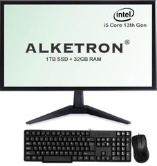 ALKETRON All-in-One Desktop PC- 20-Inch Display, 16GB RAM, 512GB SSD, Intel Processor, UHD 4K Graphics, WiFi 6, BT 5.2, Windows11 + MS Office(Lifetime), 1+3 Year Warranty(Standard+ Edition 2026 Model)