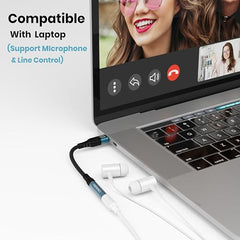Portronics iKonnect C Pro Type C to 3.5 mm Audio Jack Connector with DAC Headphone Converter Adapter Compatible with iPhone 15 Pro Max/15 Pro/15 Plus, Galaxy S23/S22/S21/S208 & Other Type C Phones