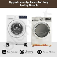 Plantex Washing Machine Stand/Adjustable Fridge Trolley with Lockable Wheel