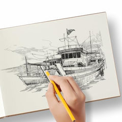 Anupam Sketche Khadi (Cover) Hardcover Sketch Book Square | 40 Sheets / 80 Pages | 200 GSM Acid-Free Cartridge Paper | Good for Marker Watercolor, Alcohol Markers, Acrylic, Ink, Oil Pastel, Pencil