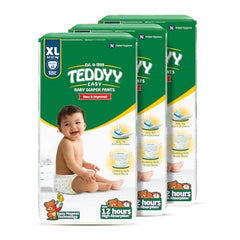 TEDDYY Easy Baby M Size Diaper Tape Style |126 Count (Medium) | 6-11 kgs (Pack of 2) | Quick Absorbency | Extra Super Soft | Anti - Bacterial | Wetness Indicator with Adjustable Grip Tapes