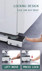 Universal Adjustable Furniture Washing Machine Stand with Wheels, Heavy Duty Appliance Roller Base, Anti-Slip, Anti-Vibration, Easy Move for Washer, Dryer & Fridge