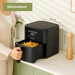 Lifelong Smartchoice 4.2L Digital Air Fryer |7 Preset Menus| Removable Handle, Food-Grade Toxic-Free Basket| 360° Rapid Air Tech |Use Little to No Oil, Frying, Grilling, Baking, Roasting | 1200W