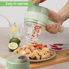 4-in-1 Electric Vegetable Cutter, Multi-Function Food Processor with Chopper, Slicer, Shredder & Dicer, Electric Vegetable Grater & Slicer for Kitchen, Fruits, Vegetables & Salads