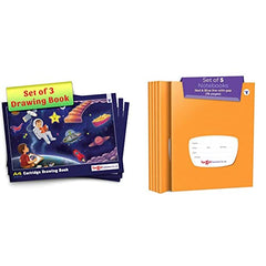 A4 Drawing Book, 34 Pages (29.5 x 21 cm), 100 GSM White Paper, Pack of 3 | Soft Blund, Sketch Book for Kids, Students and Artists | Thick Pages Suit Pencils, Crayons, Colour pens, Paints