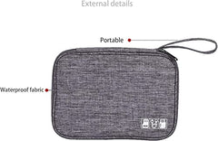 House of Quirk Electronics Accessories Organizer Bag, Universal Carry Travel Gadget Bag for Cables, Plug and More, Perfect Size Fits for Pad Phone Charger Hard Disk (Sky Blue)