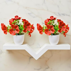 fancymart Artificial Flower Plant Home Décor with Small Size Pot | Pack of 2 | Plant Hanging for Home Decor | Office Decor (DESIGN-01)