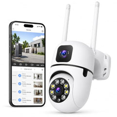 Vexcrion 360° WiFi Smart Security Camera with Dual Lens, 2-Way Audio, Night Vision, Motion Detection, Mobile App Remote View, Home CCTV Camera