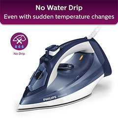 Philips Speed Pro DST3030/70 Steam iron, Green | 2400W, 40g/min Steam, 180g Steam Boost Ceramic Soleplate, Auto Shut-off, Drip Stop Technology, Large 300ml Water Tank