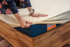 Flo Aloe Vera Infused Mattress Protector - Waterproof & Washable | 100% Cotton | Mattress Cover in Grey Color (King Size, 84x84 Inches)