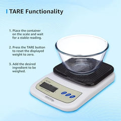 Muchoconnect Kitchen Weight Machine For Home | Electronic Weighing Machine for Food | Tare Function 1 Year Warranty | Dual Weight Setting | Weighing Scale For Kitchen
