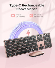 seenda SKM64-3 Wireless Bluetooth Keyboard Mouse Combo for Windows and Mac