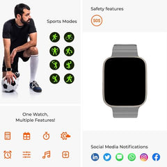 Like Star® Ultra Smart Watch with Beautiful Strap, Bluetooth Calling Smart Watch, 1.99" Touch Display with Fitness & Outdoor, Health & Medical Tracker, 8 Unique UI Interactions (Grey)