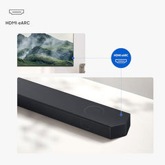 Samsung 320 W True 3.1.2ch Soundbar with Dolby Audio | Q-Symphony | Center, Up-Firing Speakers | HDMI eARC | Optical in | Bluetooth 5.3 | Wireless Subwoofer (HW-Q600H/XL, Titan Black)