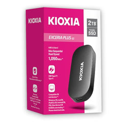 KIOXIA EXCERIA Plus G2 Portable 1TB / Up to 1,050MB/s Read 1000MB/s Write,MIL-STD Drop Tests, 256 AES Encryption, Photographers, Content Creators and Gaming,Smartphone,Mac Compatible External SSD
