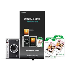 Fujifilm Instax Mini Evo Hybrid Camera Premium Edition with 20 Shots of instax Mini Instant Film - Black