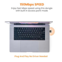 Techie USB Wi-Fi Adapter 600Mbps with Bluetooth 4.2 Dual Band USB 2.0