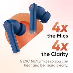 Mivi DuoPods B4 Ear Buds Wireless, 50H Playtime, ENC, 13mm, Bluetooth 5.1