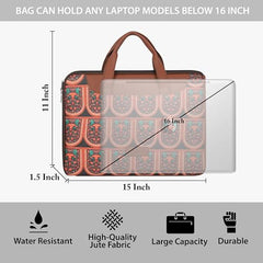 Tabelito Laptop Sleeve Bag 13" to 15.6 inch for Women Jute and Vegan Leather Office Everyday Handbags