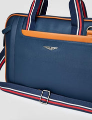 Police Men's Fobi 14" Laptop Briefcase For Official & Casual Use, Laptop Messanger bag - Navy/Tan