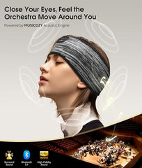 MUSICOZY Sleep Headphones Bluetooth Headband Headphones for Side Sleepers | Sleeping Headbands Wireless Sports Earphones Sweat Resistant Earbuds for Workout Running Cool Gadgets Unique Gifts for Women