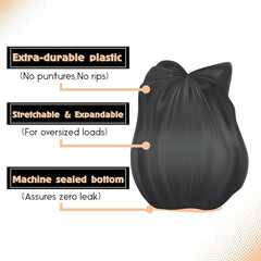 Campfire Compostable Garbage Bag | 150 Pcs | Medium 25 Ltr Capacity 19 x 21 Inches | 25 Bags x 6 Rolls | Daily Waste Solution | Trash Bags with Detachable Drawstrings | For Dry & Wet Waste