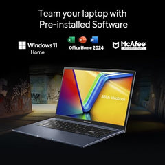ASUS Vivobook 15,13th Gen,Intel Core i3-1315U (Intel UHD /16GB RAM/512GB SSD/FHD/15.6"/60Hz/Win 11/M365 Basic (1Year)*/Backlit Keyboard/Office Home 2024/Quiet Blue/1.70 kg) X1504VA-NJ2325WS