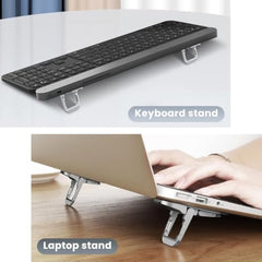 EDNITA ( 2Pcs Mini Laptop Stand for Desk | Portable Metal PC Desk Stand, Aluminium Cooling Pad Mini Clip Compatible with MacBook Apple Laptop, Lenovo, Dell, Hp, Acer & Other Laptops (Black)
