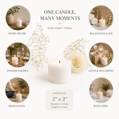 C Lal & Sons Silver Pillar Candle 2x2 Inch | Long Burning Decorative Wax Candle | 20H Burn Time | Unscented Candle for Home Décor, Wedding Decoration, Prayer, Meditation, Festivals & Romantic Ambience
