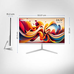 FRONTECH Ultima Series 24 Inch Curved LED Monitor, Refresh Rate 100Hz, 3500R Curve, Full HD 1080p, Built in Speaker, Bezel Less Design, HDMI & VGA Ports, 3 Years Warranty (MON-0088, White)