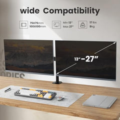Gitru Quad Monitor Desk Mount, Free Stand for 4 Screens 14-27 Inch, VESA 75x75mm, 100x100mm, C Clamp Type