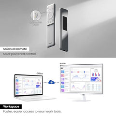 Samsung 32" (80 cm) 4K M7 Vision AI Smart Monitor|UHD 3840 x 2160|Smart TV Experience with AI|Type-C|Apple AirPlay|Gaming Bar|Remote|Speakers|Wi-Fi|Bluetooth|AI Picture & Sound|LS32FM701UWXXL|White
