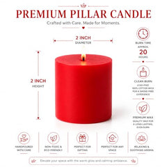 C Lal & Sons Silver Pillar Candle 2x2 Inch | Long Burning Decorative Wax Candle | 20H Burn Time | Unscented Candle for Home Décor, Wedding Decoration, Prayer, Meditation, Festivals & Romantic Ambience