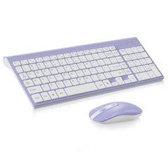 cimetech Keyboard Mouse Combo, 2.4G Ultra-Thin Sleek Design, USB Compact Full Size Wireless Keyboard and Mouse for Windows, Computer, Desktop, PC, Notebook - Grey
