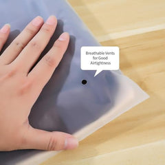 OSDUE Polyethylene Frosted Zipper Bags 30x35cm Pack of 10 – Transparent LDPE Zip Lock Storage Bags for Clothes, Shoes, Cosmetics, Jewellery, Toiletries & Travel