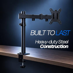 HIFFIN MS16 Monitor Stand, Gas Spring Single Monitor Arm for 32 Inch Screens, 2–10 kg Load Capacity, VESA 75x75 & 100x100 mm, Adjustable Monitor Desk Mount