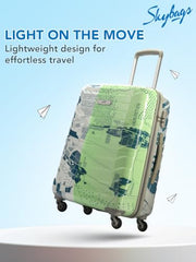Skybags Trooper Set of 3 (S+M+L) Printed Hard Case Trolley Bags, Green