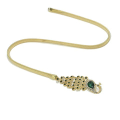 SYGA Women's Sweet Colorful Rhinestone Inlaid Peacock Decorative Spring Elastic Metal Waist Chain(Gold)