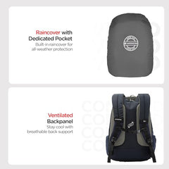 HARISSONS Vervo 40L Waterproof Laptop Backpack for Men & Women | Fits 15.6" Laptop with Sternum Strap, Quick Access Pocket, Detachable Key Holder, Organized Compartments & Raincover (Grey)