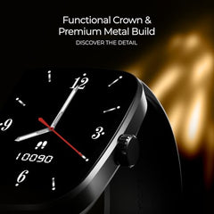 boAt Ultima Regal w/ 2.01”(5.10 cm) Crystal-Clear AMOLED Display, 1000 NITS Brightness,Premium Metal Body, Functional Crown, 100+ Sports Modes, Fitness Smart Watch for Men & Women (Steel Black)