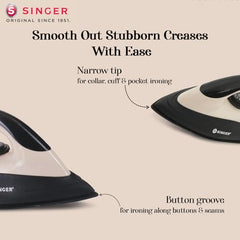 SINGER STEAMINATOR 8 Bar 2600 W Steam Generator Iron | 100 g/min Continuous Steam | 1.5L Water Tank | Ceramic Soleplate | Vertical Steam | Auto Shut-Off | Heavy Duty | ISI Certified | 2 Years Warranty