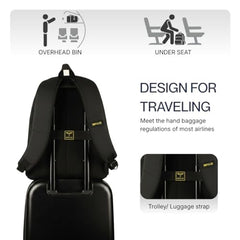 Impulse Empower Elite Laptop Backpack for Men & Women | 25L Polyester School & College Bag | USB Charging Port | Padded Laptop Sleeve | Multiple Pockets with Bottle Holder | Black