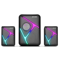 Ant Esports GS170 Gaming Speaker for PC, Stereo 2.0 USB Powered Desktop Speaker with 3.5 mm Aux-in, in-line Volume Control, RGB LED Lights Mini Multimedia Speakers for PC, Laptop, Tablet, Cellphone