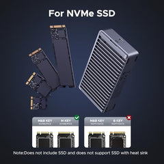 UGREEN 40Gbps M.2 NVMe SSD Enclosure, External SSD Drive with Double-Sided Fin Heat Dissipation, Compatible with Thunderbolt 4/3/USB4/3.2/2.0, Support M-Key/(M&B) Key 2280/2260/2242/2230 SSD Size