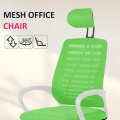 Casa Copenhagen Mesh Mid Back Office/Study/Computer/Revolving/Desk Chair for Work from Home -Metal Base, Height Adjustable Seat - Grey Milange & Black Handle