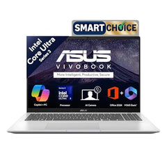 ASUS Vivobook 16 (2026),Smartchoice,Intel Core Ultra 5 325 (Series 3),16GB RAM,512GB SSD,FHD+, 16"(40 cm),Win 11 Home,M365 Basic(1 Year),Office 2024,Cool Silver,1.88 kg, X1607AA-MB038WS, Copilot+ PC