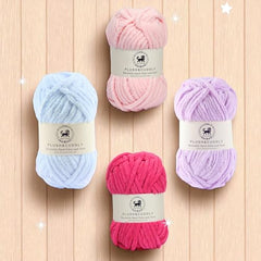 NESTNHAVEN , Plush & Cuddly Sets 2.0 , Chenille Yarn Supersoft Hand Knitting Wool Ball, set of 4 , 400 grams (1 Ball/100 Gram Each) Suitable for Craft, Babywear, Toys , Baby Blankets , 5 Bulky, Shades - NNHS 2.0 (Set 26 baby Pink , lilac , hot pink…