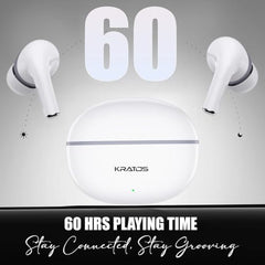 Kratos TW02 Ear Buds Wireless with 60H Playtime, Noise Isolation & Clear Calls, Bluetooth Earbuds with Voice Assistant, Ear Buds with Bluetooth V 5.3 & with Type C Fast Charging, IPX5 TWS Earphones